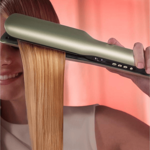 Cecotec Prancha de Cabelo com Ar Air Lisse Olive. 600W, Protege o Cabelo, Tecnologia Iónica, Queratina e Óleo de Argan