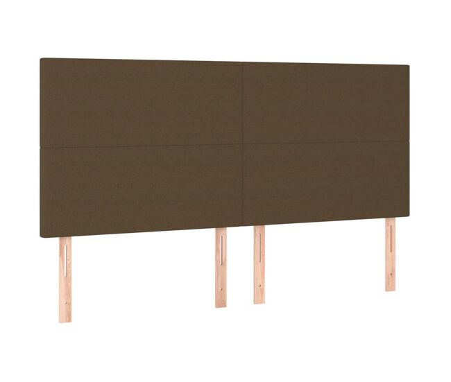 Vidaxl cabecero de cama marrón oscuro 160x5x118/128 cm tela