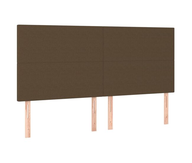Vidaxl cabecero de cama marrón oscuro 200x5x118/128 cm tela