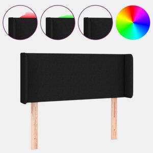 vidaXL Cabeceira de cama c luzes LED tecido 103x16x7888 cm preto