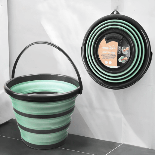 Balde dobrável Well Home 10l verde claro