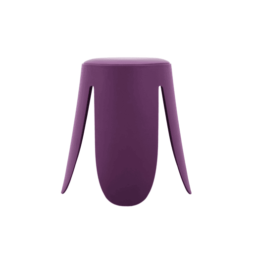 Banco empilhável de couro sintético, set de 2, Niki, Roxo, 44x44x46 cm