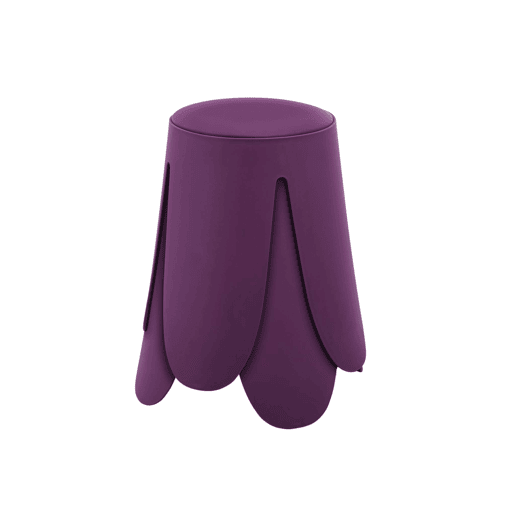 Banco empilhável de couro sintético, set de 2, Niki, Roxo, 44x44x46 cm