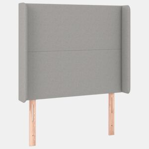 vidaXL Cabeceira de cama c abas tecido 83x16x118128cm cinzento-claro
