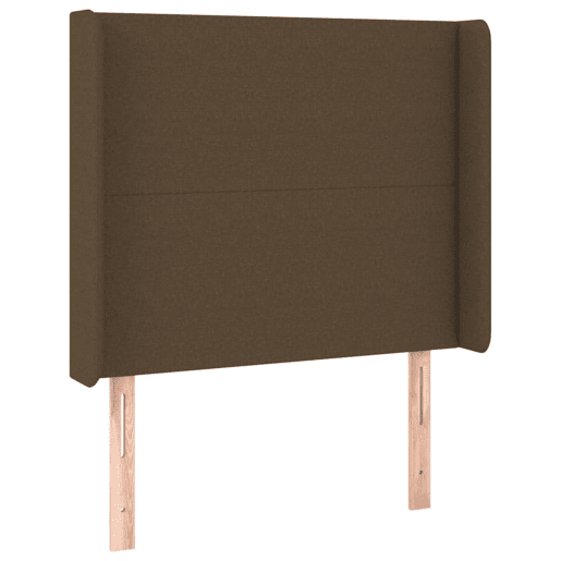 vidaXL Cabeceira cama c abas tecido 83x16x118128 cm castanho-escuro