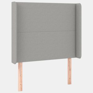 vidaXL Cabeceira de cama c abas tecido 93x16x118128cm cinzento-claro