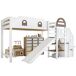 Cama alta infantil de madera de pino y mdf Cama alta infantil de madera de pino y mdf Blanco