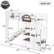 Cama alta infantil de madera de pino y mdf Cama alta infantil de madera de pino y mdf Blanco