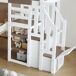Cama alta infantil de madera de pino y mdf Cama alta infantil de madera de pino y mdf Blanco