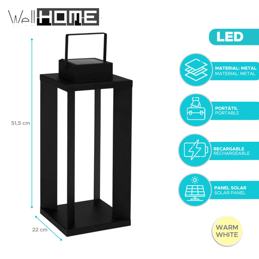 Lanterna solar Well Home com 25 luzes LED quentes Lanterna solar Well Home com 25 luzes LED quentes