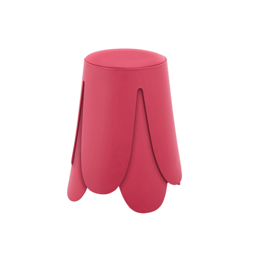Banco empilhável de couro sintético, set de 2, Niki, Rosa, 44x44x46 cm