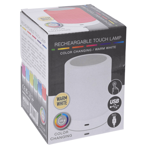 Lâmpada de toque recarregável Well Home com mudança de cor