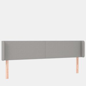 vidaXL Cabeceira cama c luzes LED tecido 163x16x7888 cm cinza-claro