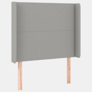 vidaXL Cabeceira cama c abas tecido 103x16x118128 cm cinzento-claro