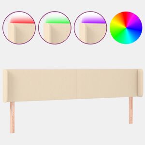 vidaXL Cabeceira de cama c luzes LED tecido 183x16x7888 cm cor creme