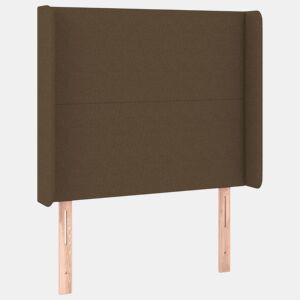 vidaXL Cabeceira cama c abas tecido 93x16x118128 cm castanho-escuro
