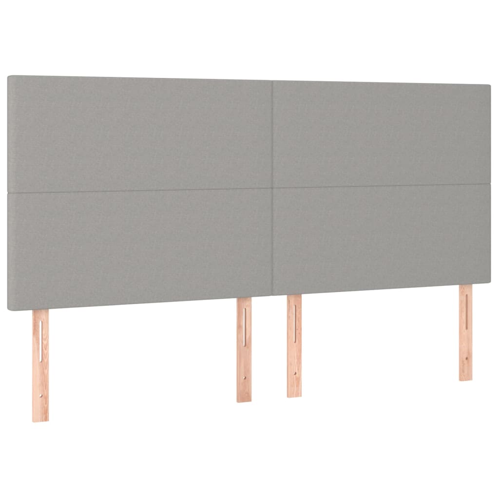 Vidaxl cabecero de cama gris claro 180x5x118/128 cm de tela