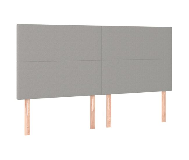 Vidaxl cabecero de cama gris claro 180x5x118/128 cm de tela