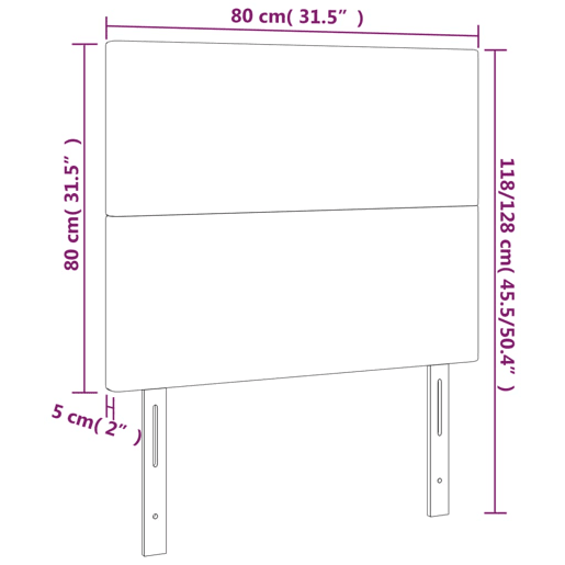 vidaXL Cabeceira Preta 80x5x118128 cm Tecido vidaXL Cabeceira Preta 80x5x118128 cm Tecido