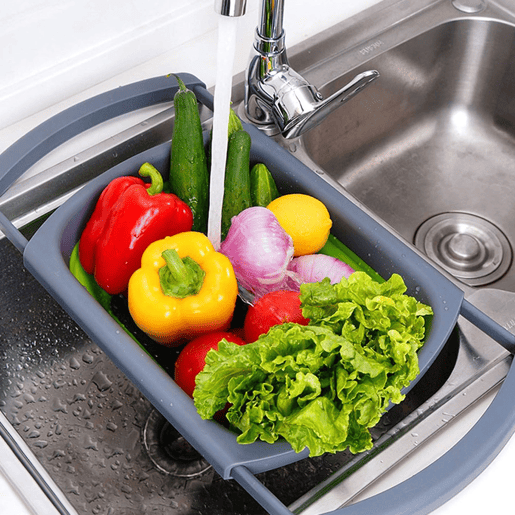 Cesto dobrável para máquina de lavar louça Well Home em verde e cinza