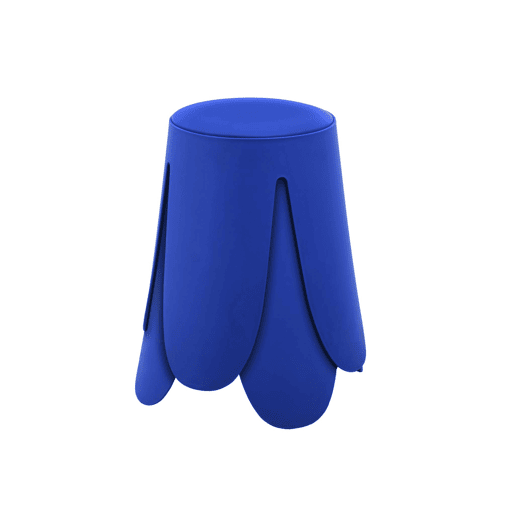 Banco empilhável de couro sintético, set de 2, Niki, Azul, 44x44x46 cm