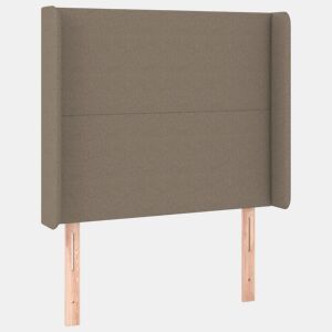 vidaXL Cabeceira cama c abas tecido 93x16x118128cm cinza-acastanhado