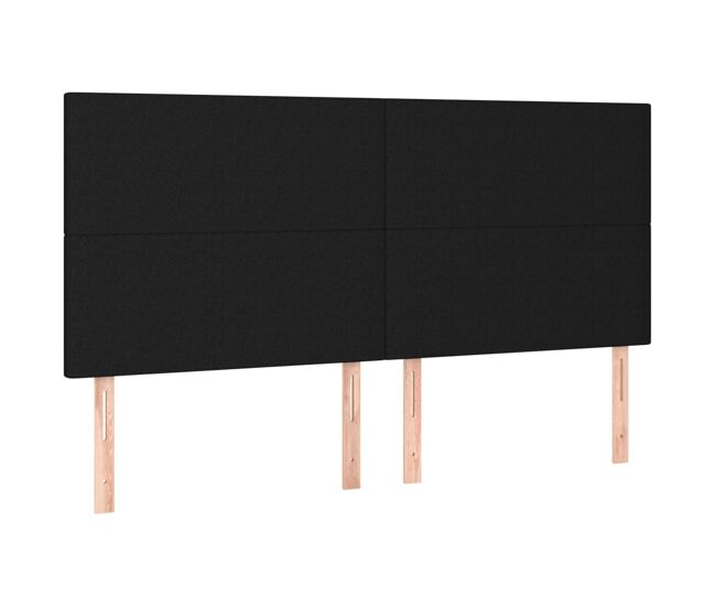 Vidaxl cabecero de cama de tela negro 180x5x118/128 cm