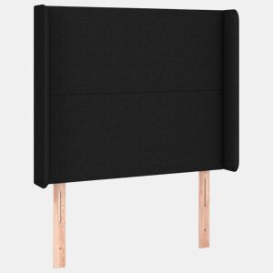 vidaXL Cabeceira de cama c abas tecido 83x16x118128 cm preto