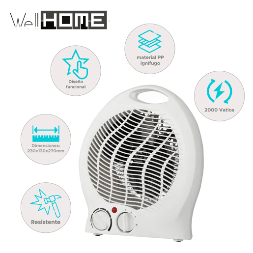 Ventilador aquecedor doméstico Well com controle de temperatura