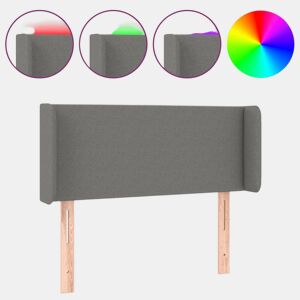 vidaXL Cabeceira cama c luzes LED tecido 103x16x7888cm cinza-escuro