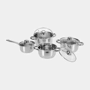 Conjunto de panelas Well Home 8 unidades com fundo encapsulado