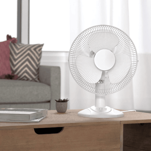 Ventilador de mesa Well Home, cabeça ajustável e oscilante