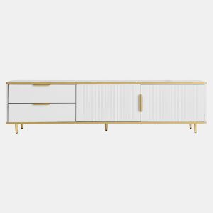 Móvel de TV 175cm de painel de partículas com 2 portas e 2 gavetas,branco