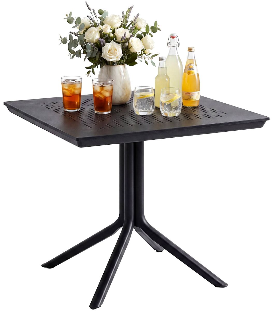 Mesa lenval 80x80 cm plástico negro ø 80 cm