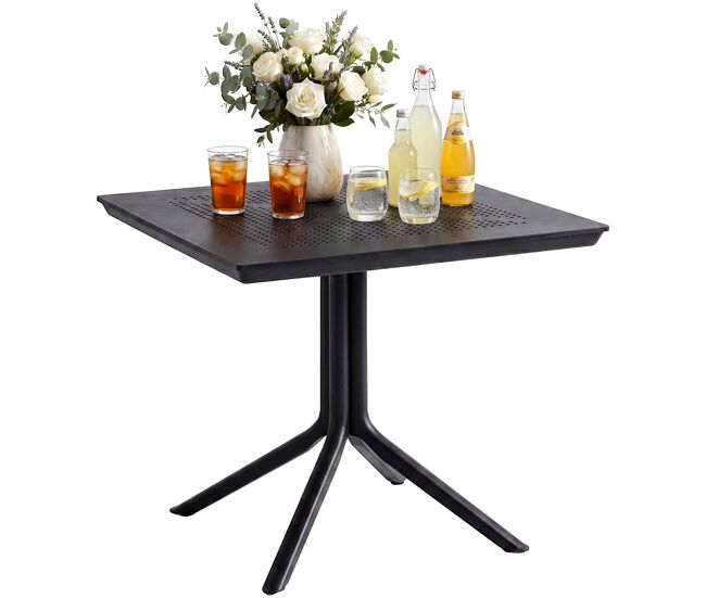 Mesa lenval 80x80 cm plástico negro ø 80 cm