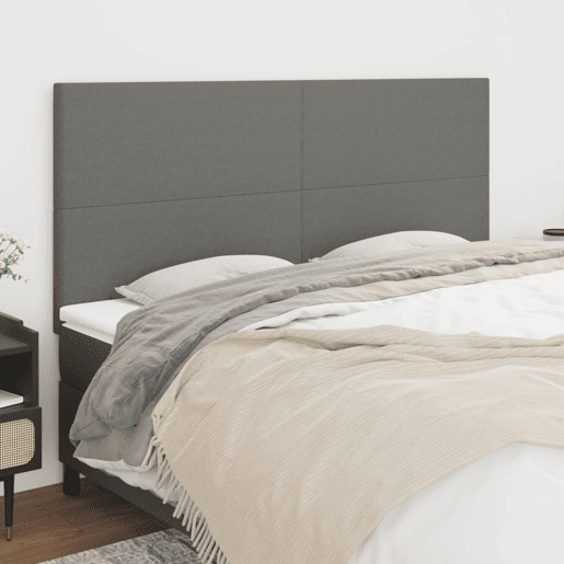 vidaXL Cabeceira Cinza Escuro 200x5x118128 cm Tecido