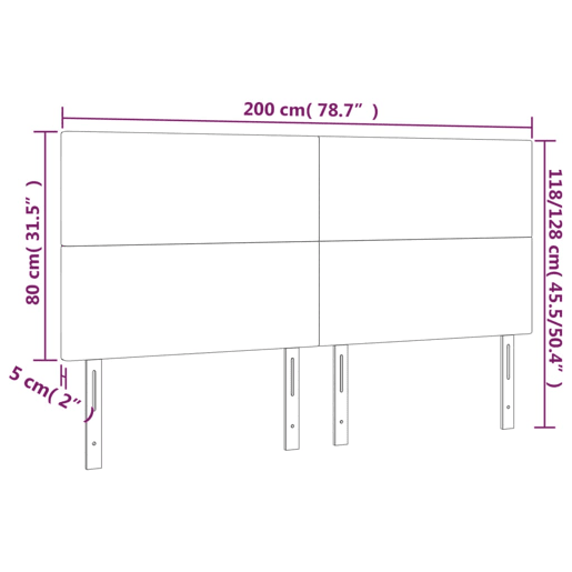 vidaXL Cabeceira Cinza Escuro 200x5x118128 cm Tecido