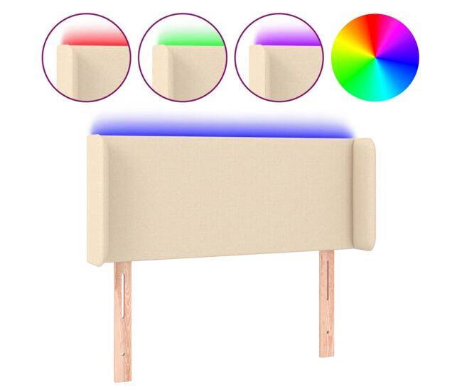 Vidaxl cabecero con led de tela crema 83x16x78/88 cm