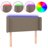 vidaXL Cabeceira cama luzes LED tecido 83x16x7888cm cinza-acastanhado