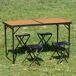 Aktive Mesa plegable aluminio bambú con 4 taburetes Aktive Mesa plegable aluminio bambú con 4 taburetes Negro/ Madera