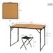 Aktive Mesa plegable aluminio bambú con 4 taburetes Aktive Mesa plegable aluminio bambú con 4 taburetes Negro/ Madera