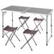 Aktive Mesa plegable regulable aluminio con 4 taburetes Aktive Mesa plegable regulable aluminio con 4 taburetes Gris
