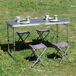 Aktive Mesa plegable regulable aluminio con 4 taburetes Aktive Mesa plegable regulable aluminio con 4 taburetes Gris