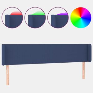 vidaXL Cabeceira de cama c luzes LED tecido 183x16x7888 cm azul