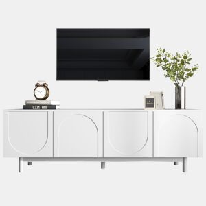 Móvel de TV 175cm de painel de partículas com 4 portas,branco