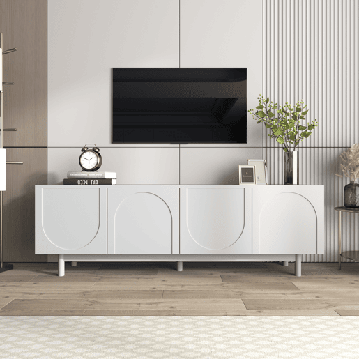 Móvel de TV 175cm de painel de partículas com 4 portas,branco