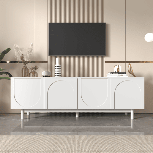 Móvel de TV 175cm de painel de partículas com 4 portas,branco