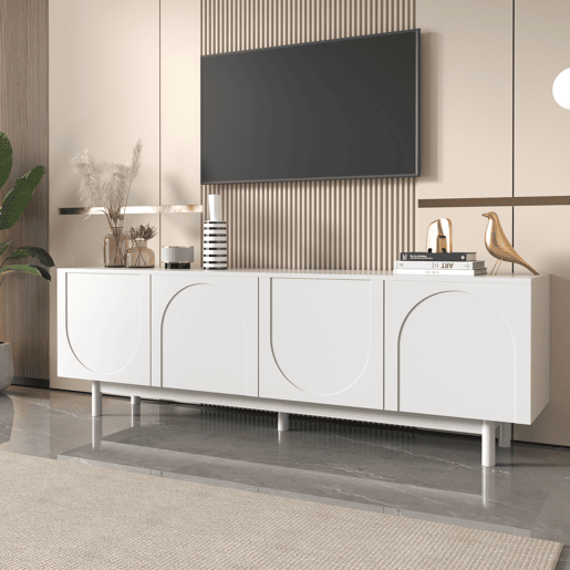 Móvel de TV 175cm de painel de partículas com 4 portas,branco