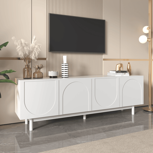 Móvel de TV 175cm de painel de partículas com 4 portas,branco