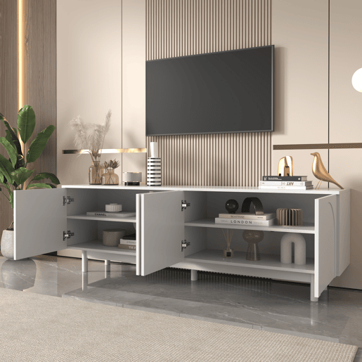 Móvel de TV 175cm de painel de partículas com 4 portas,branco